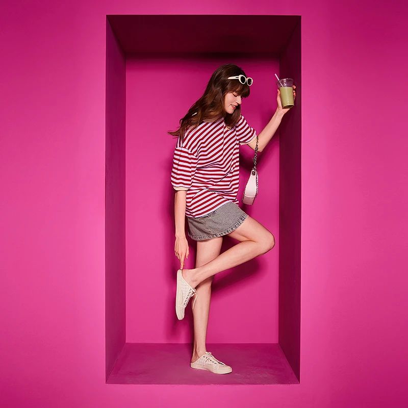 Juicy Couture橘滋2025夏款艳阳高照美式休闲珠片刺绣插肩袖T恤女