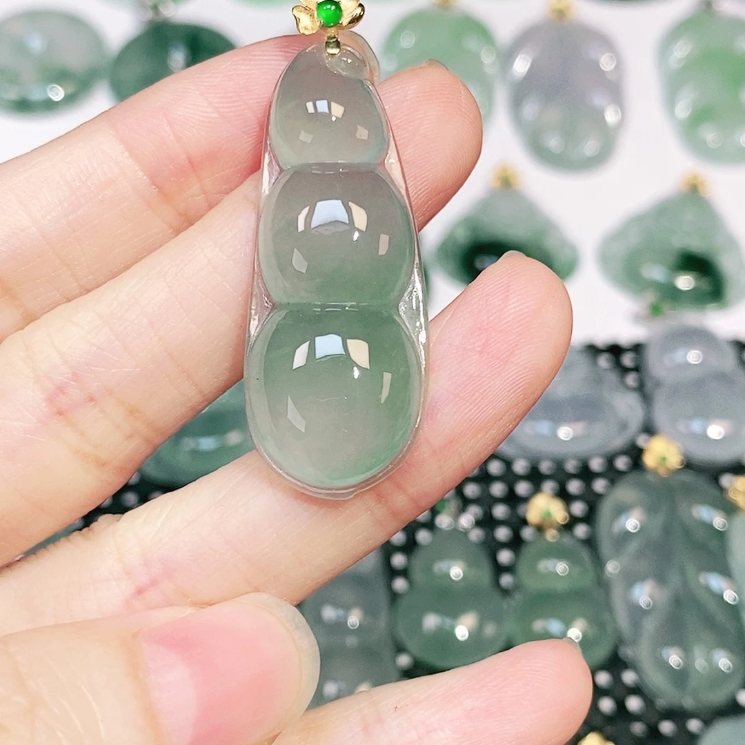 吊坠(不含链)18K金镶嵌翡翠