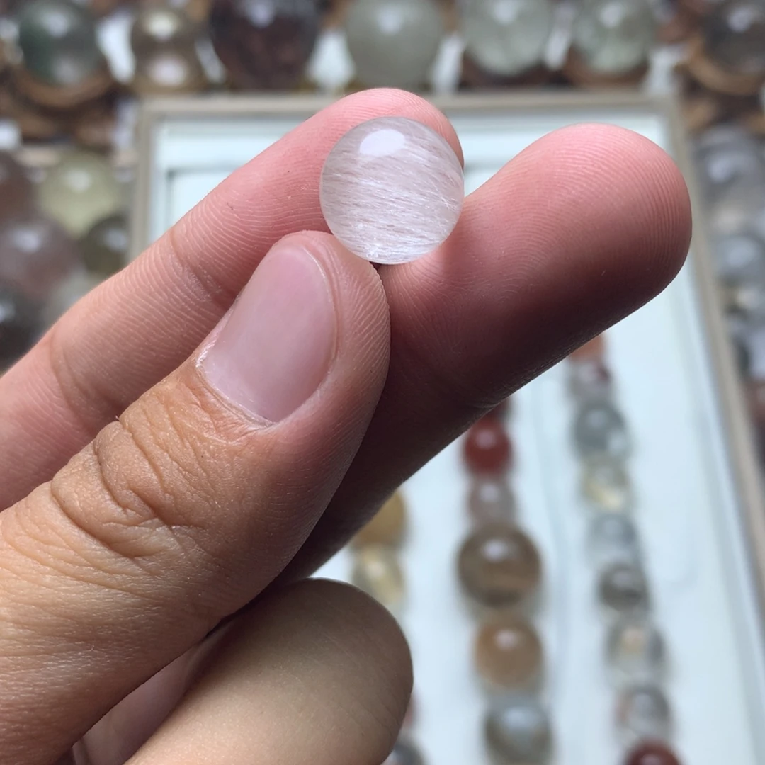 水晶珠宝半成品未镶嵌藤***子兔毛球