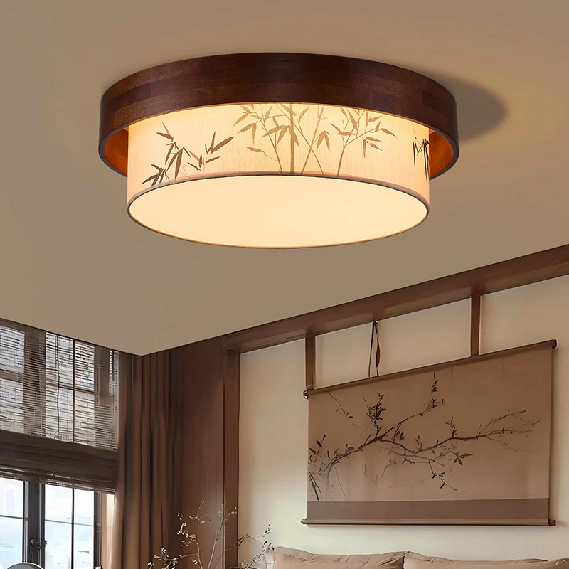 宋代美学吸顶灯新中式中国风禅意竹叶绘画复古客厅卧室书房茶室灯