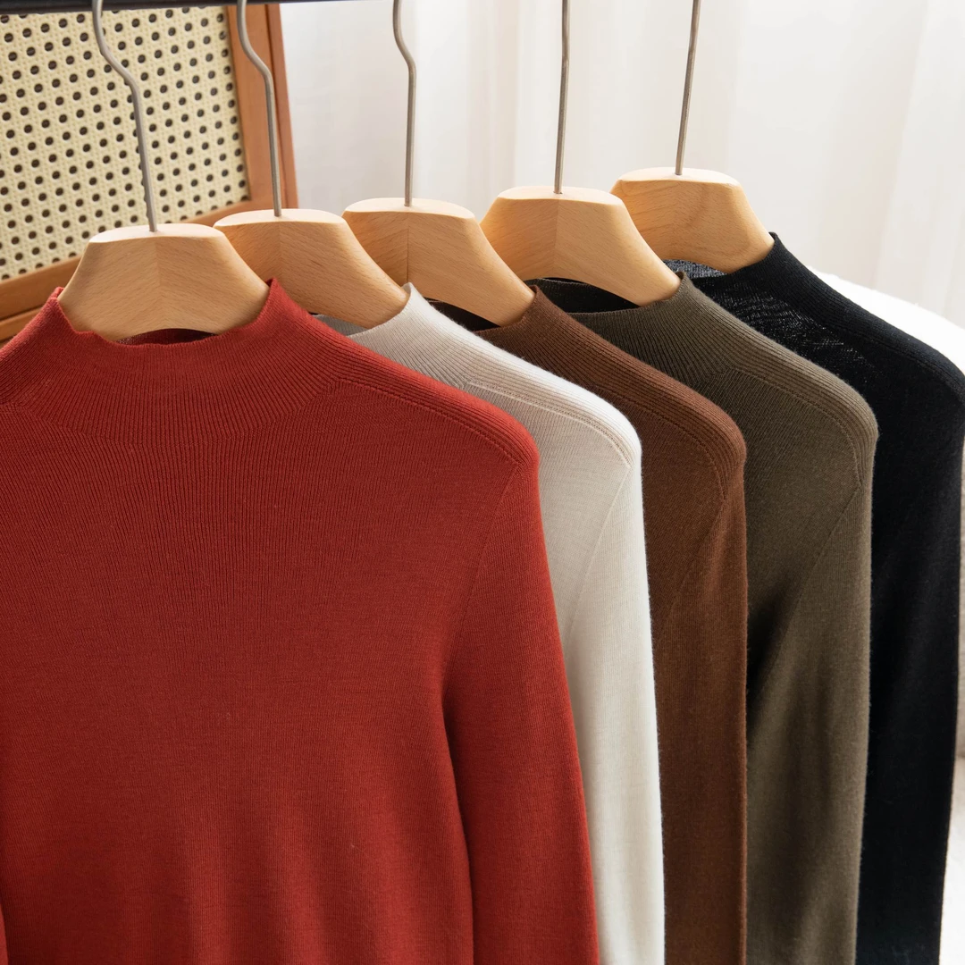 【国王礼物～半高领】扬子纱高奢140's超细80支3股黄金羊毛打底衫