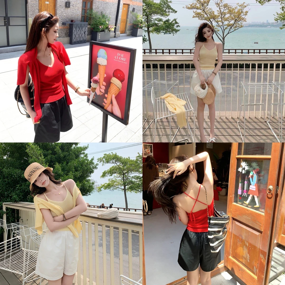 Lilylikes 慵懒凉爽修身针织罩衫+吊带