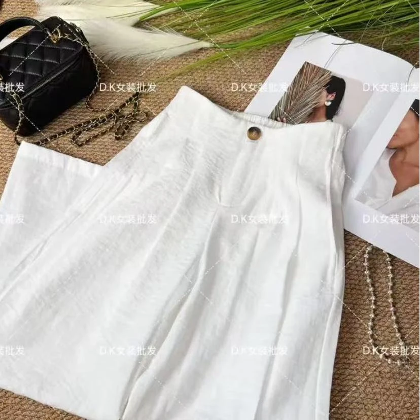 【现货  运费险】2025夏季垂感显瘦百搭女裤气质慵懒风休闲阔腿裤