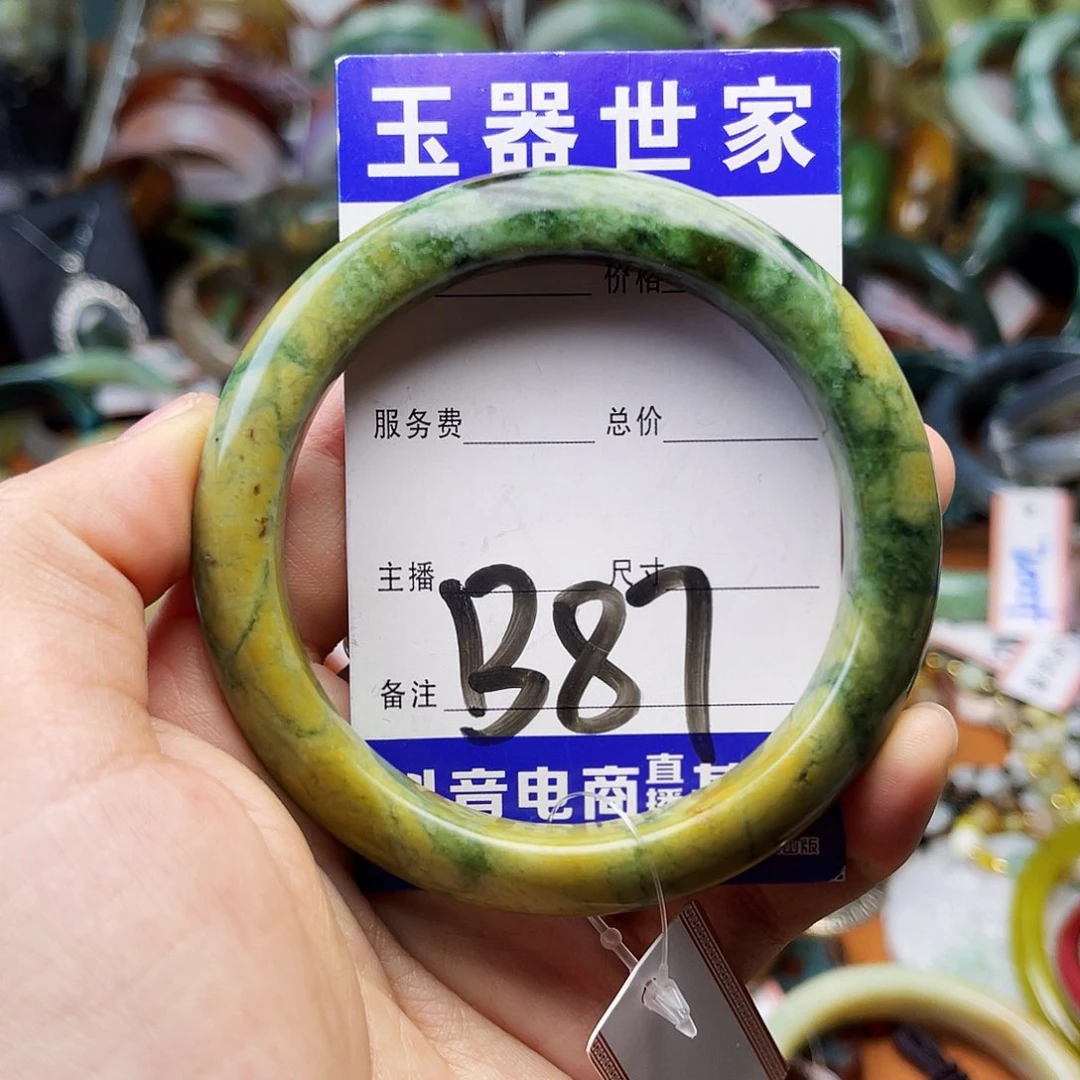 蛇纹石玉颈饰银S925镶嵌