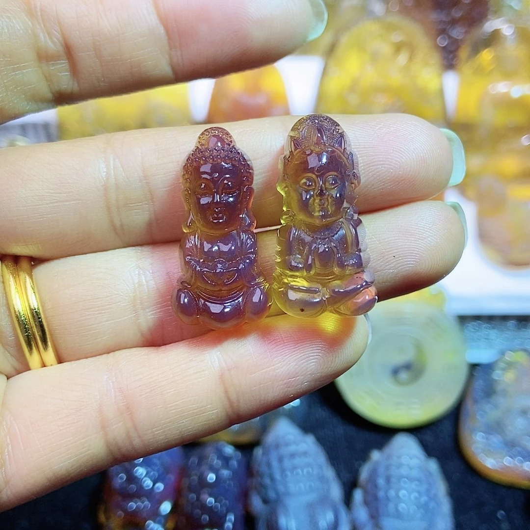 琥珀颈饰未镶嵌观音