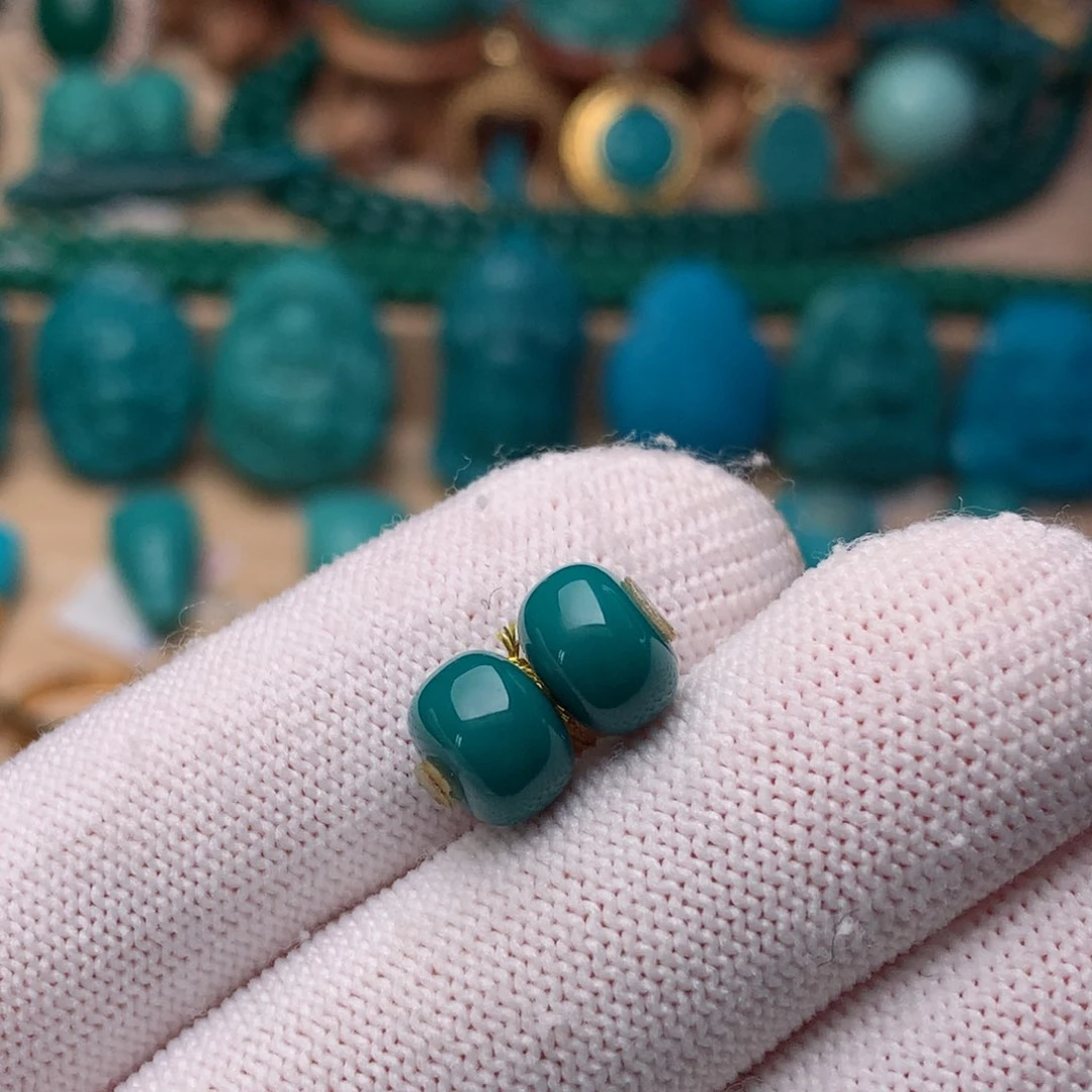 未镶嵌绿松石珠宝奇石8.5m m