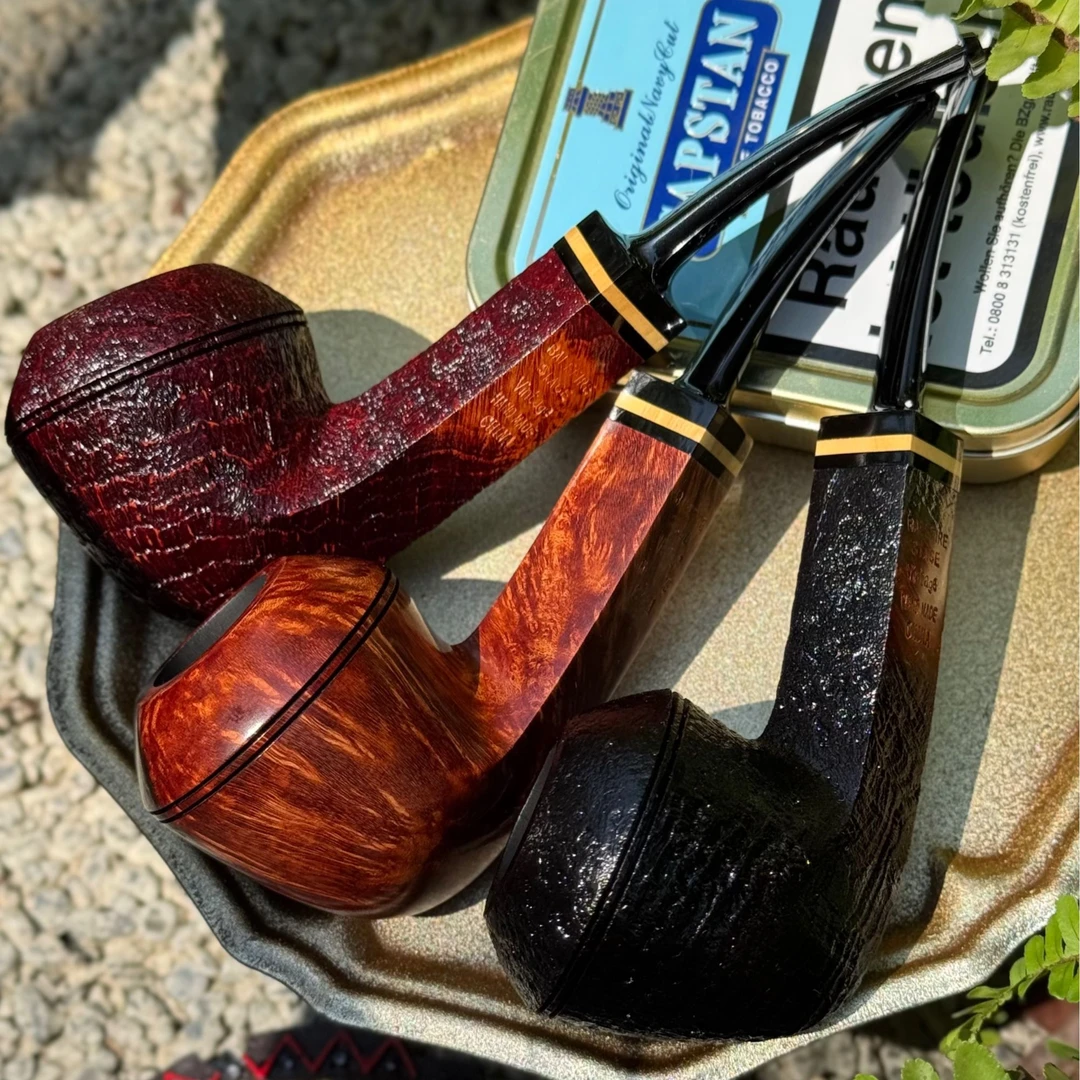 西班牙石楠木烟斗 手工双腰线经典款牛头