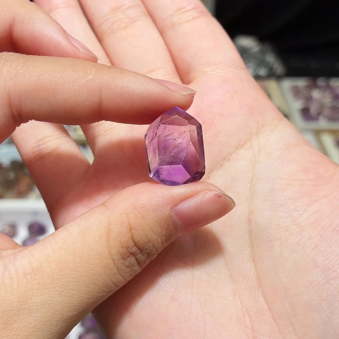 水晶吊坠(不含链)未镶嵌福利款 紫超七  随形 打孔定制不退换