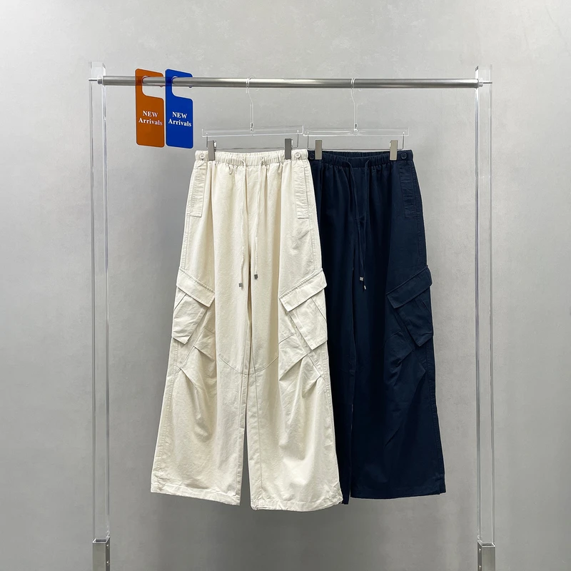 yks裤脚抽绳两穿多口袋工装裤女欧货夏新款韩版宽松休闲裤250628