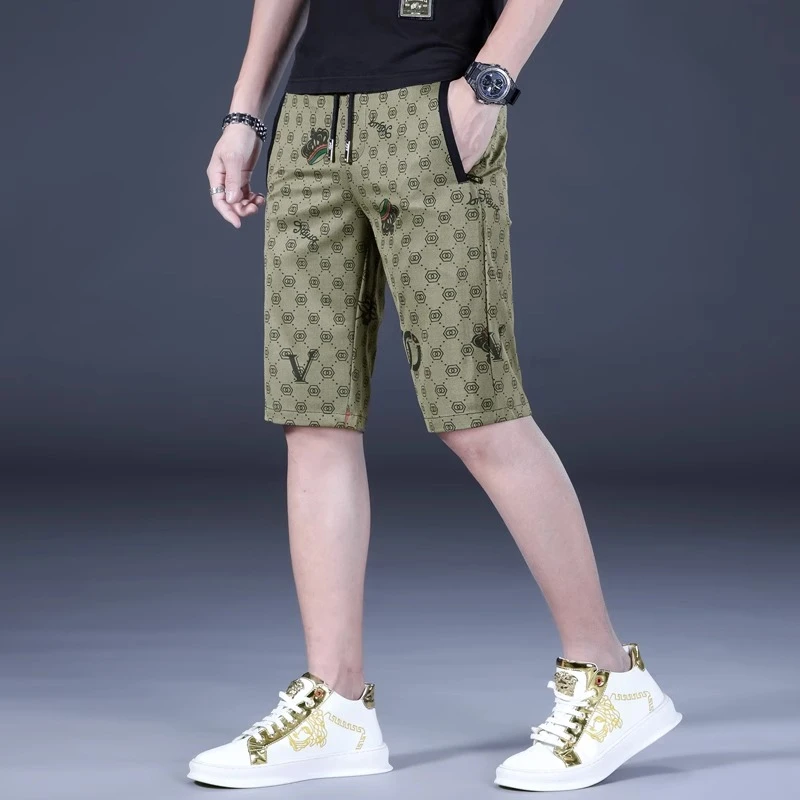 高端潮牌牛仔短裤男款修身小脚夏季薄款弹力百搭休闲男士五分裤子