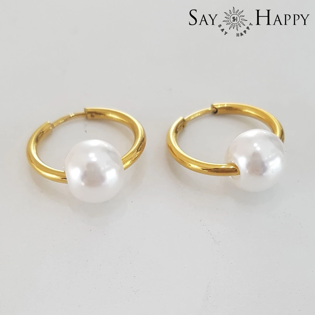 钛钢仿珍珠耳饰 时尚珠珠耳饰