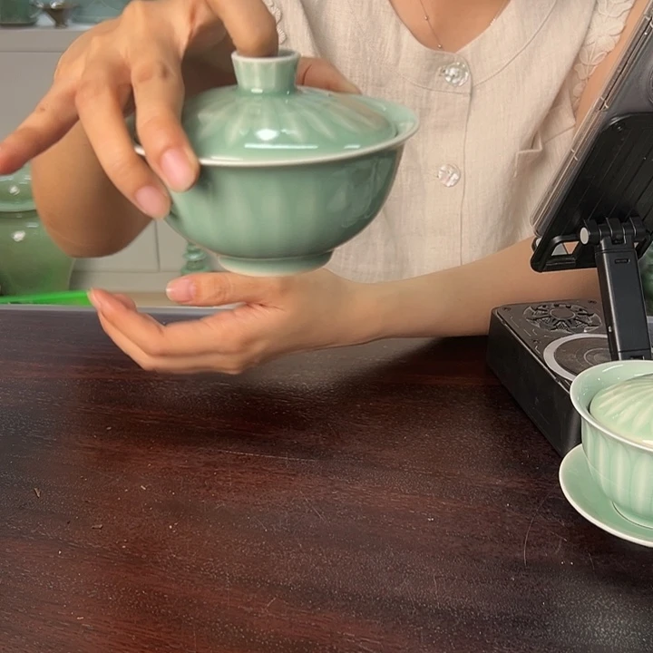龙泉云间青瓷小米茶器