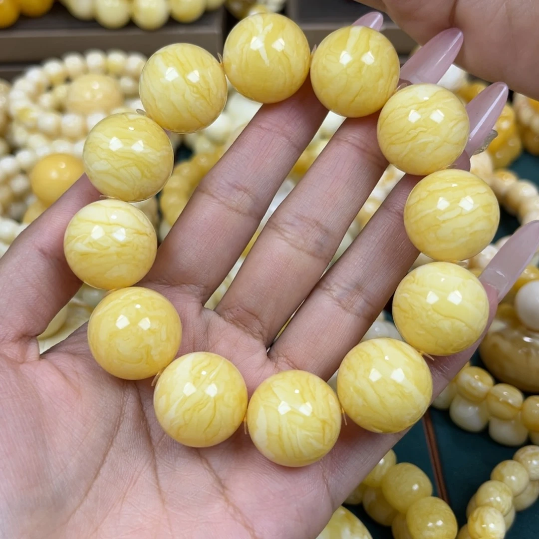 青***g手串琥珀未镶嵌……