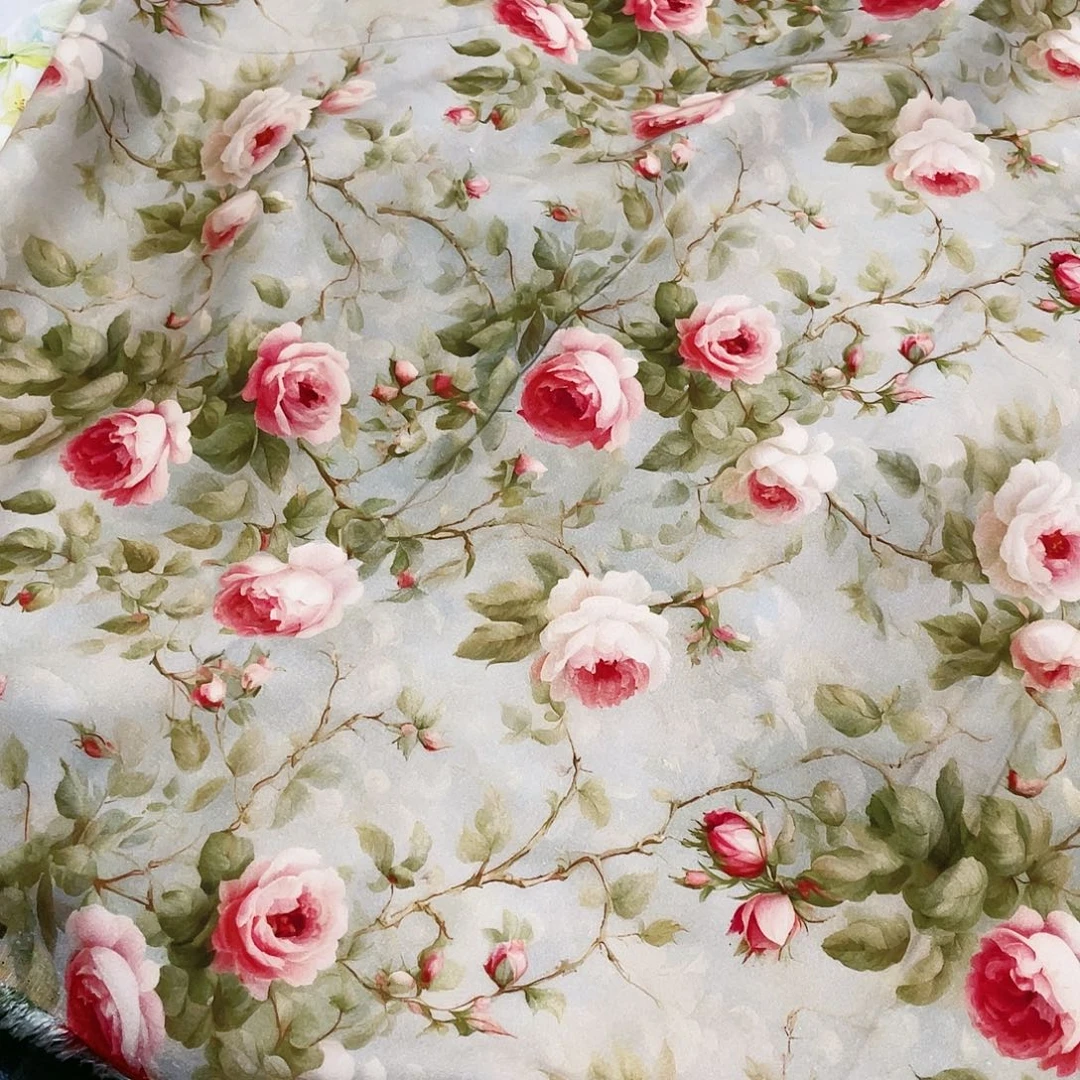 一米价数码人棉贡缎1.5米宽果子布艺地卷