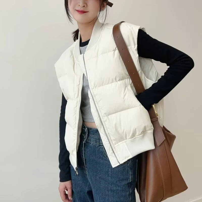 立领加厚马夹时尚冬季女款韩版宽松百搭叠穿显瘦短款背心棉服马甲