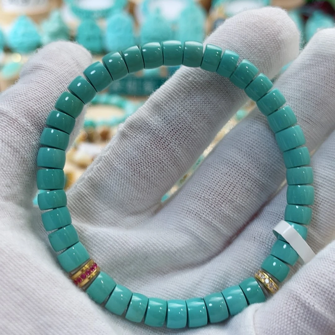 18K金镶嵌绿松石珠宝半成品6