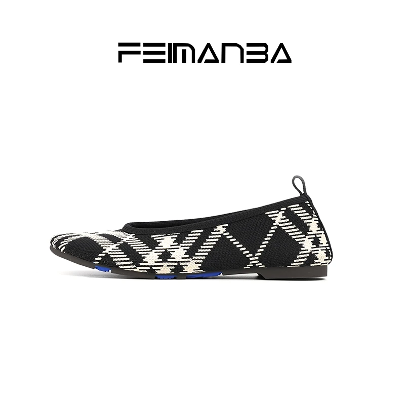 FEIMANBA基石系列 25年飞织方头菱格纹单鞋