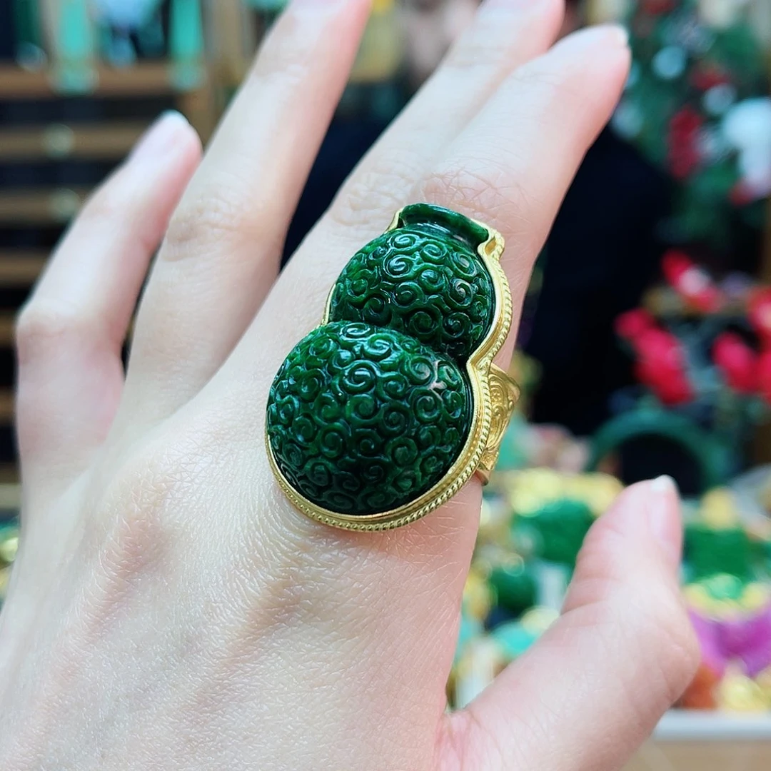 银S925镶嵌戒指翡翠48小时鉴赏期1