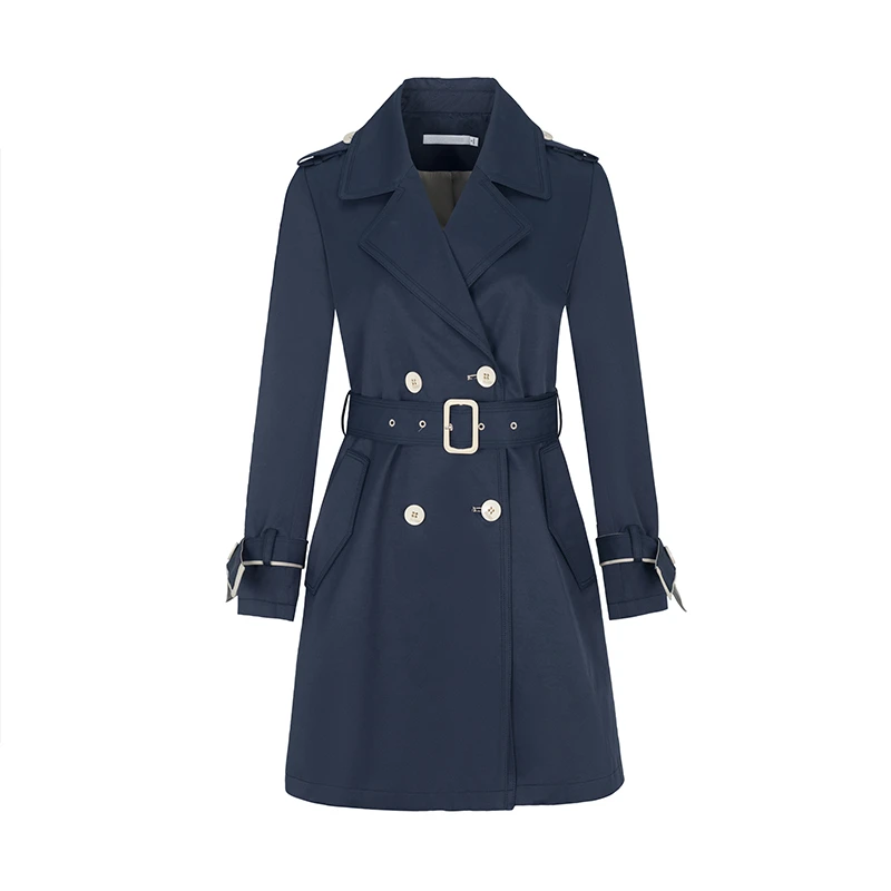 【诗语专属】商场同款新品时尚气质翻领中长款风衣N118B33609