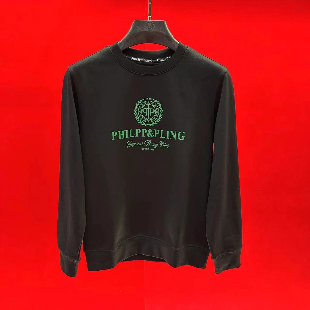 PP正品25秋冬新款男欧货潮流麦穗圆领套头修身长袖卫衣256830