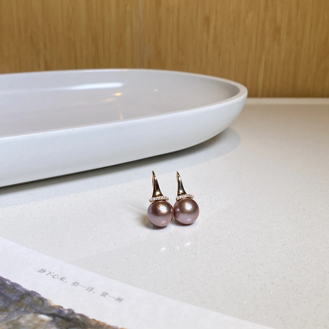 【小北严选】S925银淡水珍珠耳钩9-17H27X410【多样性发一件】约10mm+