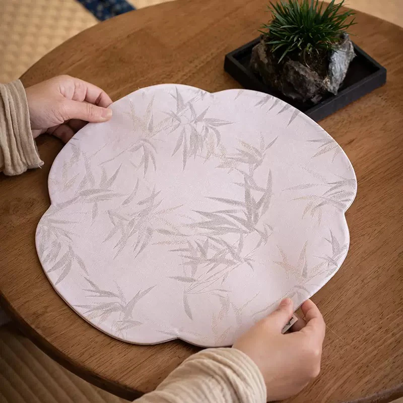 【南风】宠粉福利 开播福利 双面竹纹海棠茶席33x33cm