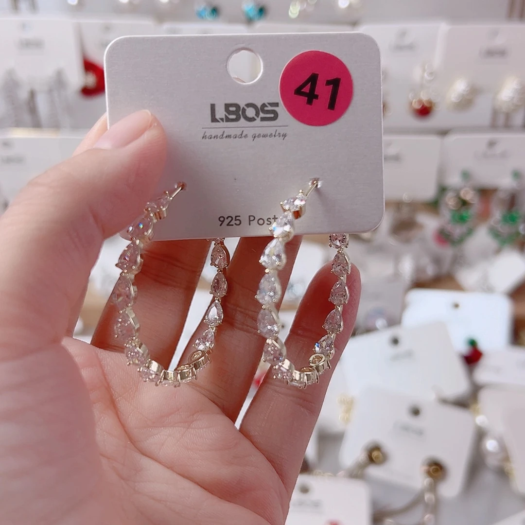 锆石纯铜合金耳环