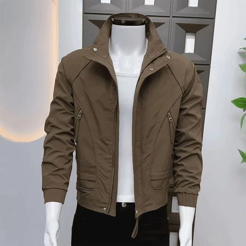 男士夹克春秋新款时尚韩版修身薄款休闲百搭帅气潮牌短款上衣外套
