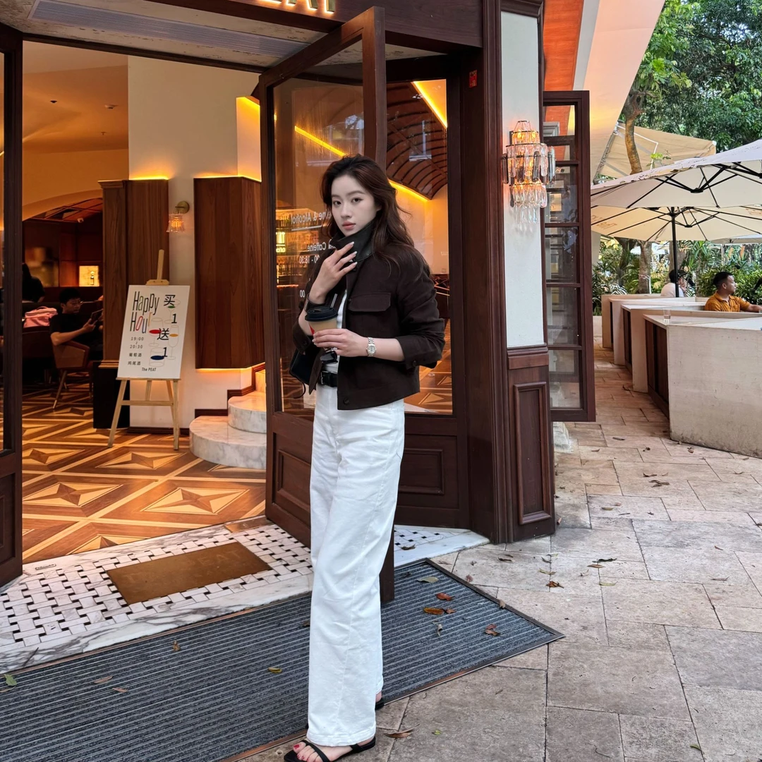 UTWU 小敏 「老钱猎装」1oo亚麻拼皮重工酵磨水洗夹克外套UTAW1031