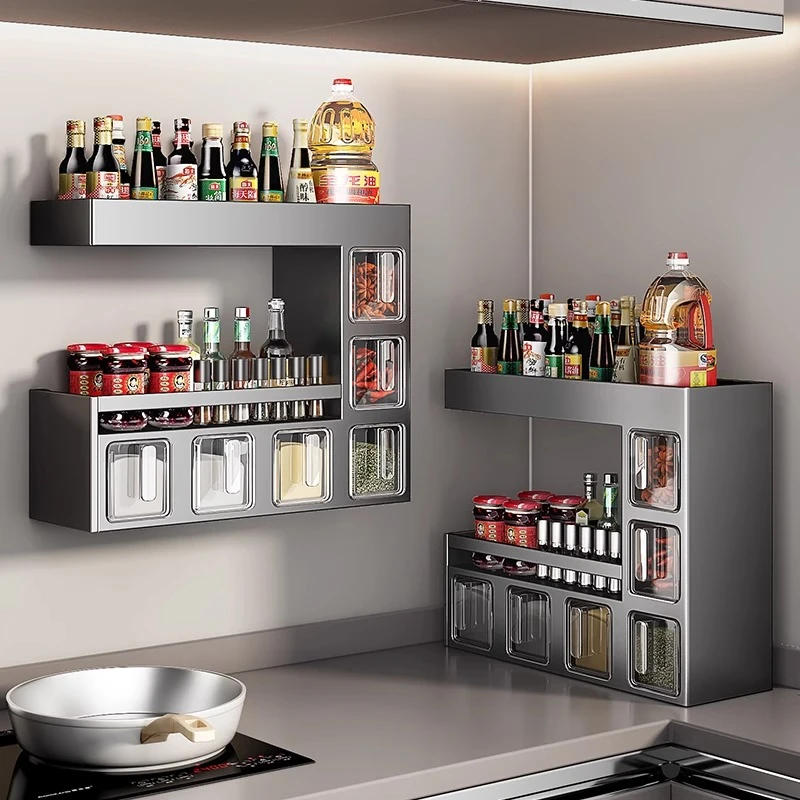 厨房置物架免打孔多功能家用台面式调味料筷子刀架用品大全收纳架