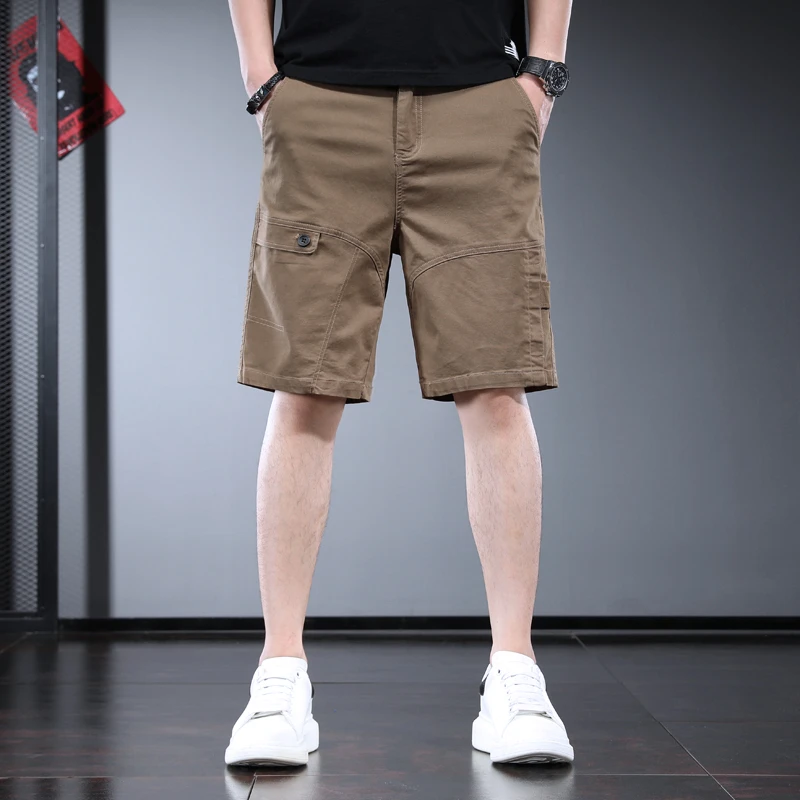 HAMOLENA夏季新款高端美式潮牌工装短裤直筒宽松阔腿五分裤美式男