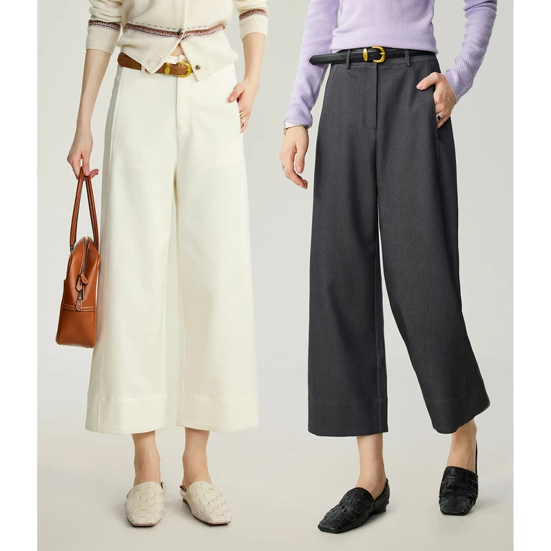 NAA/南瓜谷【松弛法则】含羊毛料女装休闲裤FX3KZ1019-A