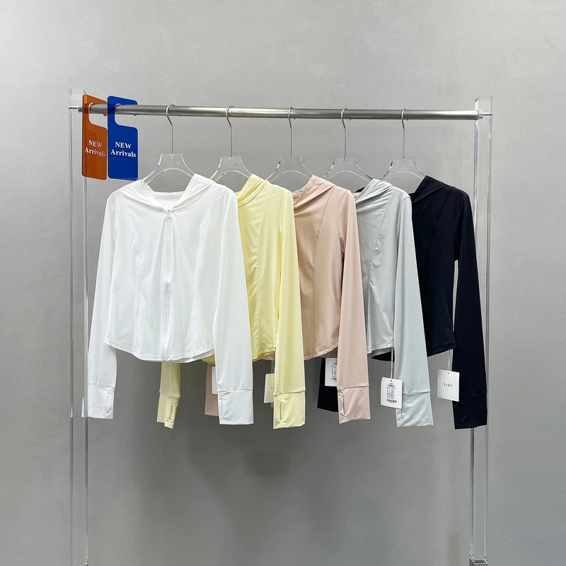 SJSB连帽拉链瑜伽服薄女春夏新款修身防晒长袖外套百搭上衣68396