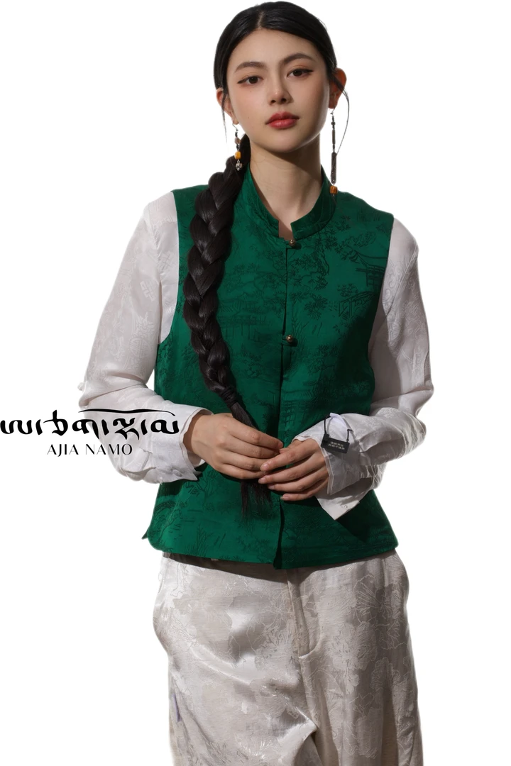 AJ-NAMO原创设计藏苑绿绮马甲