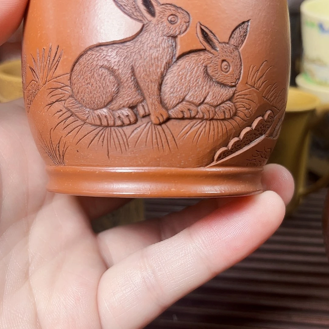 紫砂杯咖啡杯子喝了