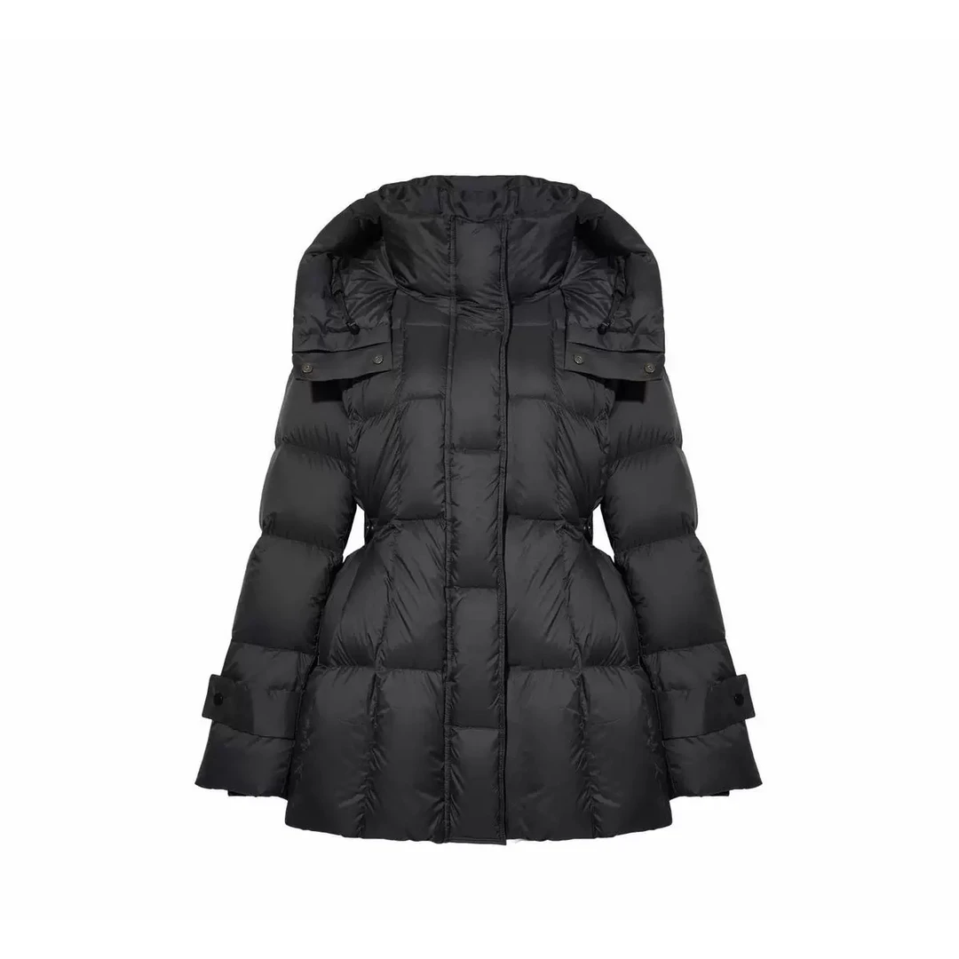 2025新款羽绒服女鹅绒服黑色显瘦连帽时尚保暖加厚外套