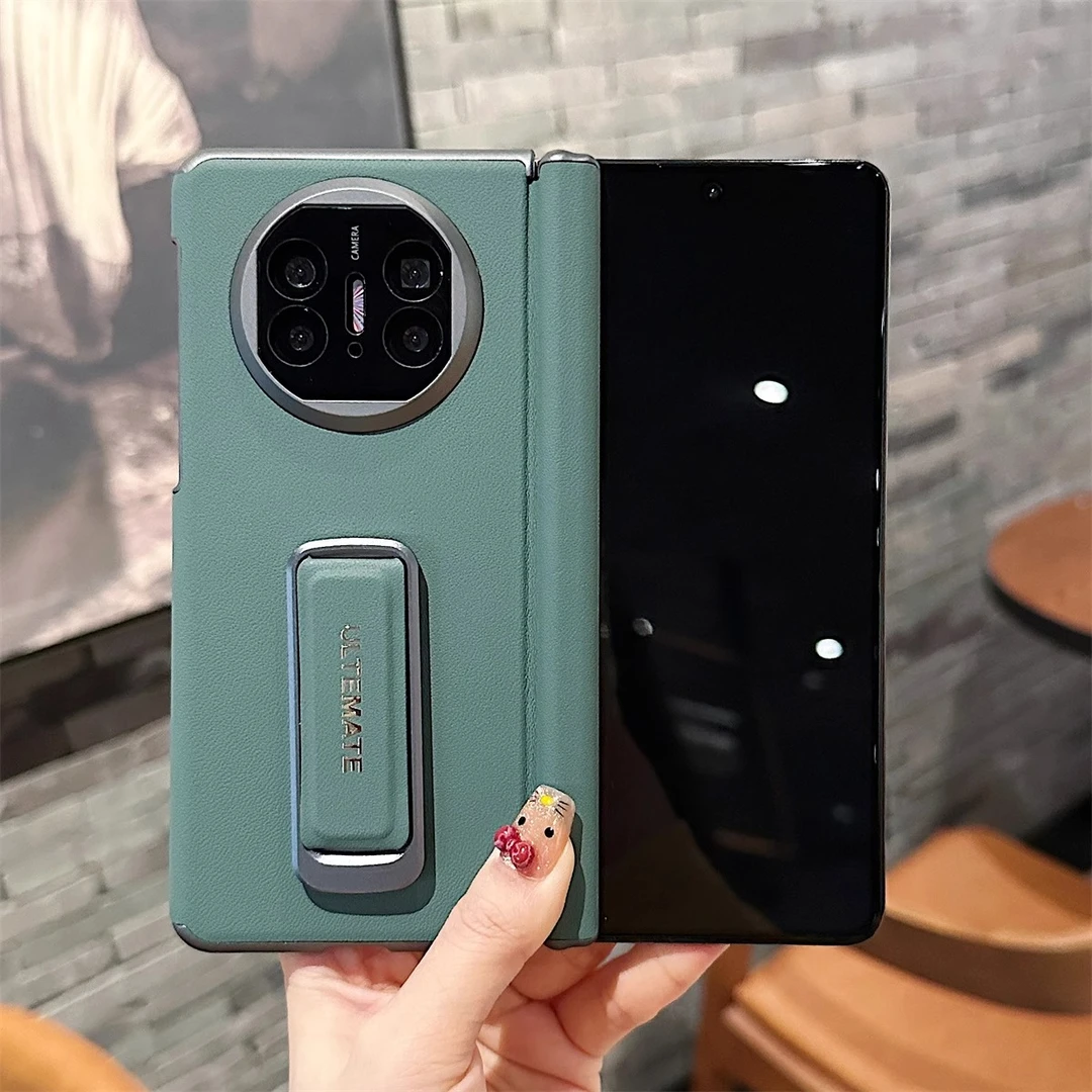 【双中轴铰链保护】适用华为MateX5手机壳x6素皮旋转腕带支架防摔