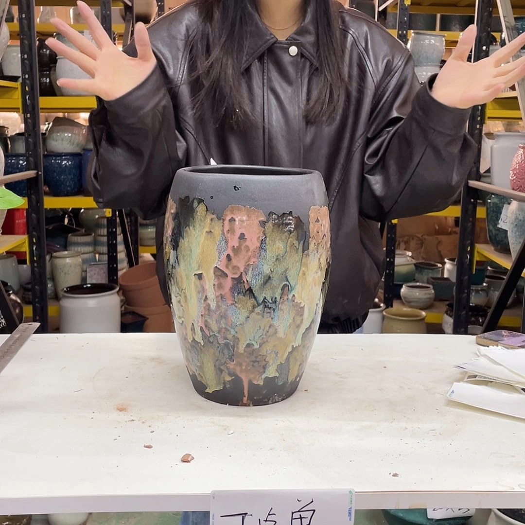 宜兴紫砂粗陶花盆