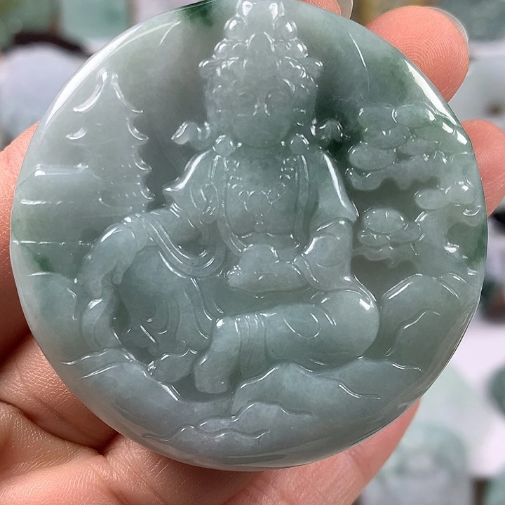 翡翠未镶嵌颈饰山水观音福利