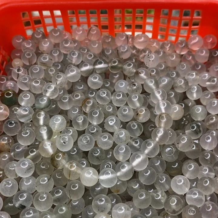 未镶嵌手链石英质玉卡8t天山翠水墨圆珠