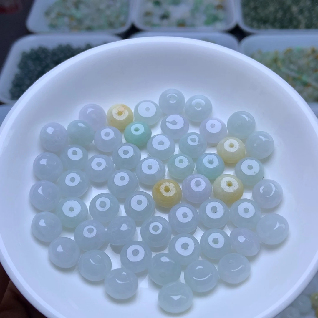 散珠翡翠卡6乘9.2冰鼓珠20个