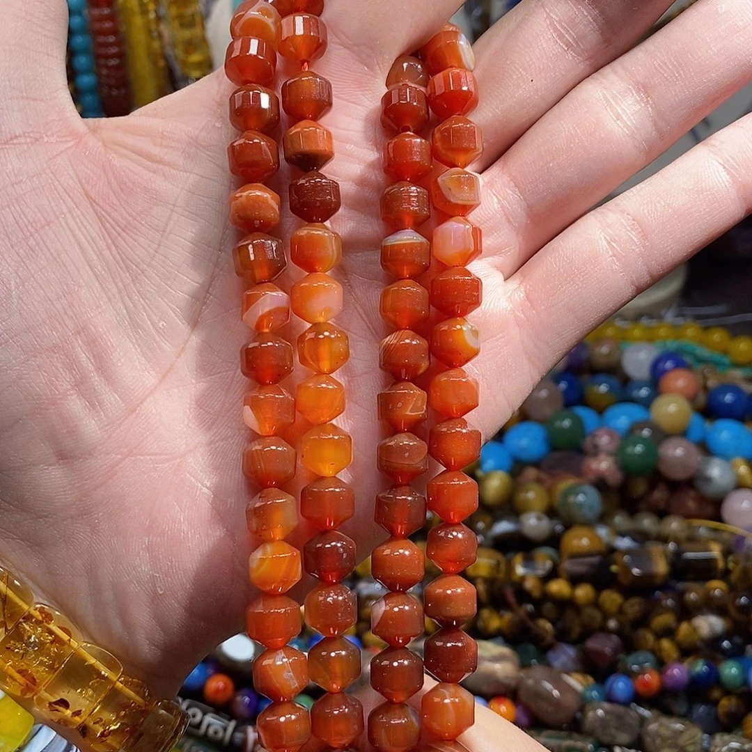 石英质玉未镶嵌，缠丝玛瑙路路通10mm，