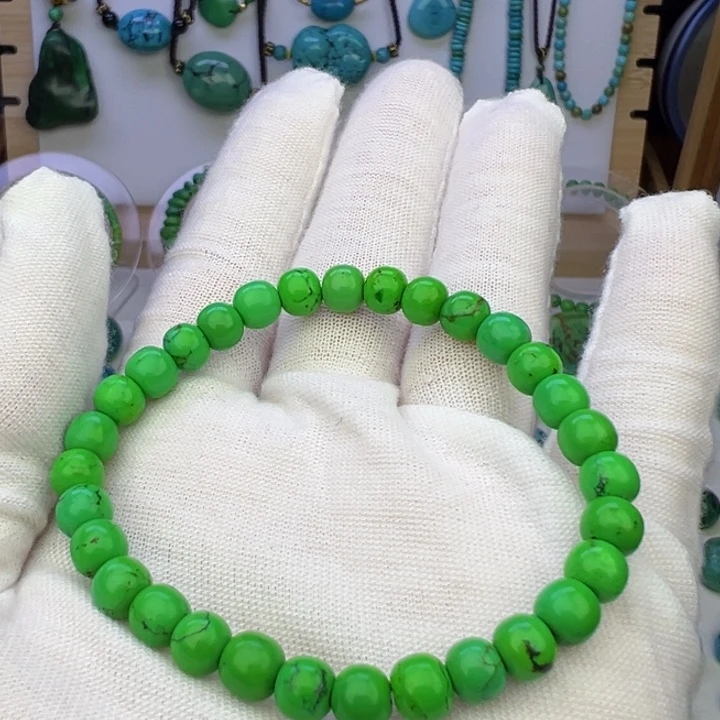 菜籽绿老型手串6.2mm兰