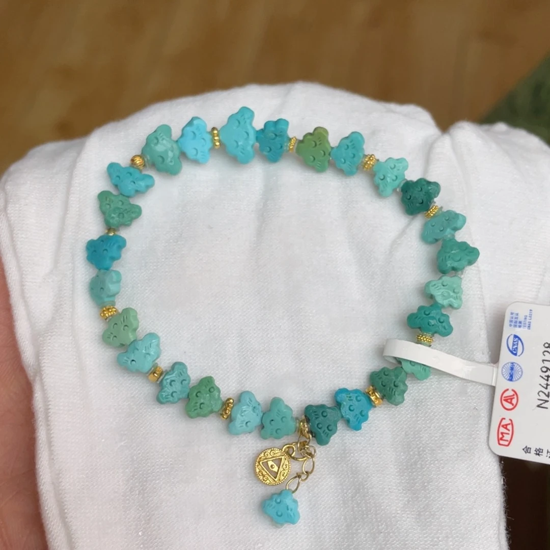 银S925镶嵌绿松石手链