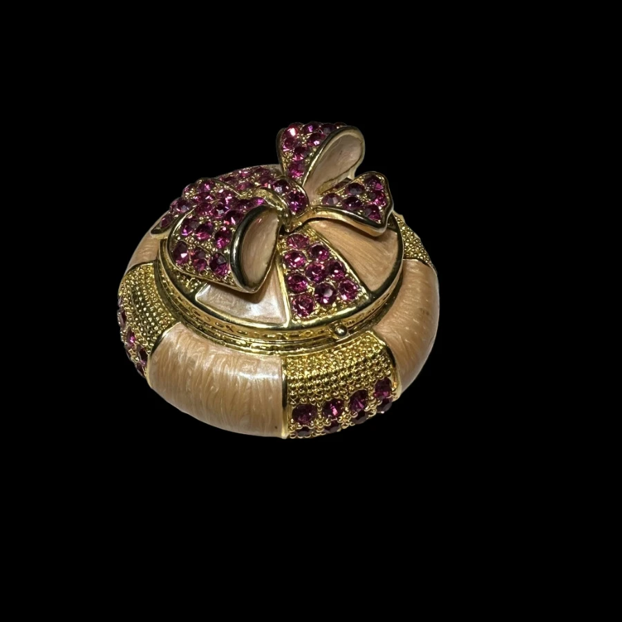 中古珐琅彩合金首饰珠宝盒时尚精美摆件