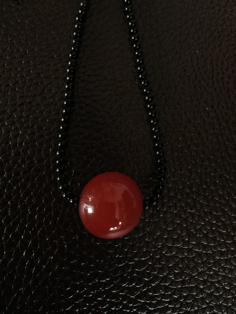 非金属布艺项链 时尚锁骨链简约国风项链本命年红色新中式毛衣链