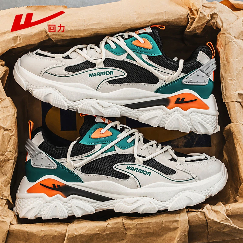 回力厚底老爹鞋男款2025新款春季透气网面运动鞋男士增高休闲鞋子