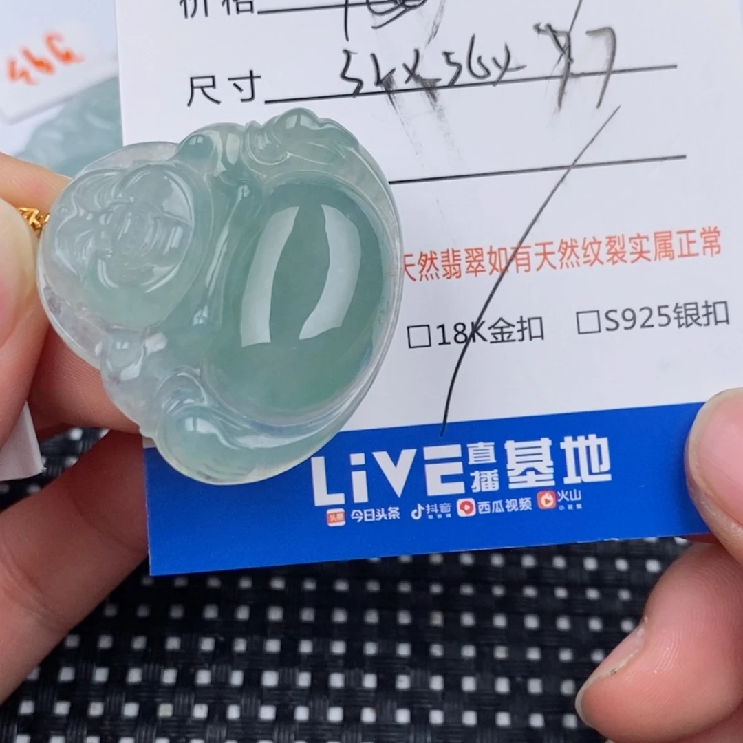 微***挥翡翠18K金镶嵌颈饰