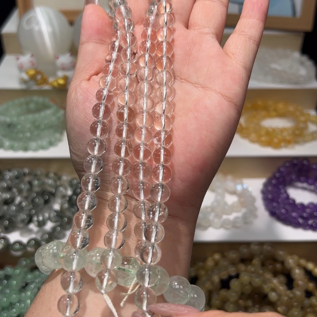 水晶手串未镶嵌一条8mm+白水晶