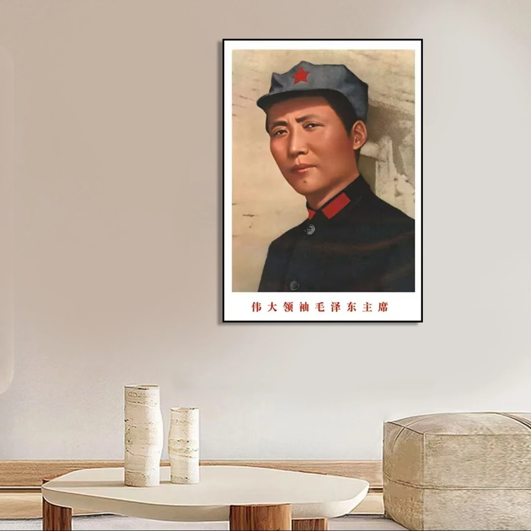 画像肖像毛爷爷挂画背景墙笔画客厅玄关办公室装饰画